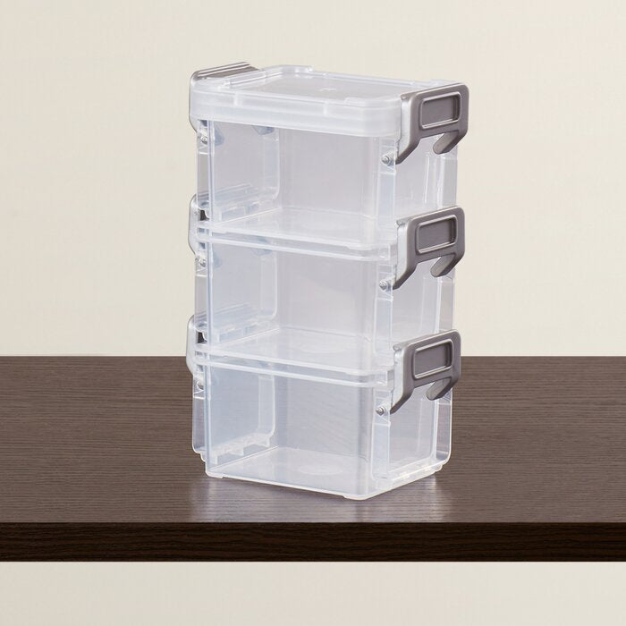 0.38 qt Plastic Storage Tote (Set of 6) Clear/Grey 298CDR