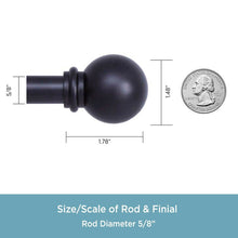Load image into Gallery viewer, 0.63&quot; Single Curtain Rod MRM3650
