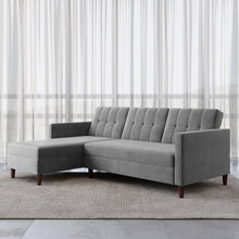 Load image into Gallery viewer, DHP Hartford Storage Sectional Futon with Chaise, Light Gray (Sofa piece only!) 1707AH
