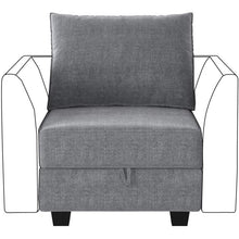 Load image into Gallery viewer, HONBAY Armless Chair Module for Modular Sectional Sofa Accent Chair with Storage, Grey
