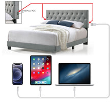 Load image into Gallery viewer, Royale Tufted Bed with USB Power Connection 5578RR
