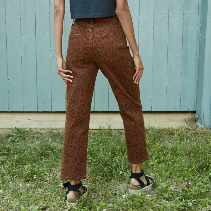Women's Leopard Print High Rise Pants