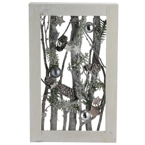14.25"Birch in Wood Frame Table or Wall Decoration #1446HW