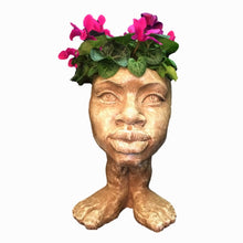 Load image into Gallery viewer, Homestyles Stone Wash 13 in. Auntie Kayla the Muggly Face Humorous Statue Planter Holds 5 in. Pot 3171AH
