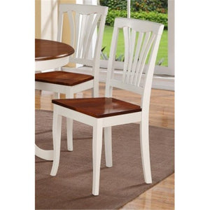 East West Furniture Avon Chair Wood Seat-Buttermilk & Cherry Finish Pack of 2
