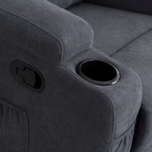 Load image into Gallery viewer, Furniwell 360° Swivel Massage Recliner Fabric Rocker Reclining Sofa Chair Living Room Chair Home Theater Seating Heated Ergonomic Lounge Chair
