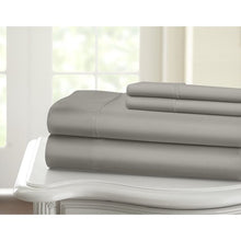 Load image into Gallery viewer, 1200 Thread Count 100% Cotton Solid Sheet Set (Queen, Grey)

