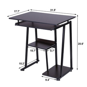PODPLUGG Desktop Computer Desk With Pullout Keyboard Tray Laptop Study Table Office Desk