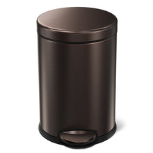 Load image into Gallery viewer, Simple Human 12 Gallon Round Step On Dark Bronze Trash Can #9437
