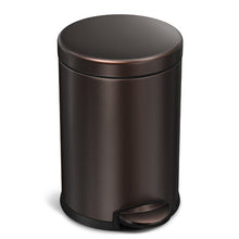 Load image into Gallery viewer, Simple Human 12 Gallon Round Step On Dark Bronze Trash Can #9437

