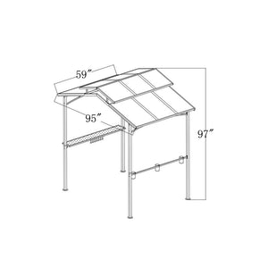 1. Go 6.5' X 4.9' Outdoor Grill Gazebo 2-Tier Vented Bbq Canopy Steel Frame, Beige MRM2796