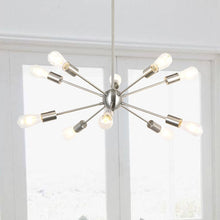 Load image into Gallery viewer, 10- Light Black Sputnik Sphere Chandelier
