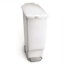 Load image into Gallery viewer, White 10.6 Gallon Step on Curbside Trash &amp; Recycling Bin
