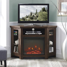 Load image into Gallery viewer, Walker Edison 20-in W Traditional Brown LED Electric Fireplace

