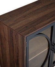 Load image into Gallery viewer, 30 inch Metal Door Accent Console with Tempered Glass in Dark Walnut
