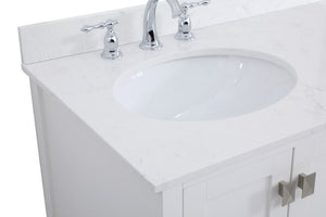 32 inch Single Bathroom  Vanity in White with Backsplash - Elegant Lighting VF18832WH-BS 1517AH