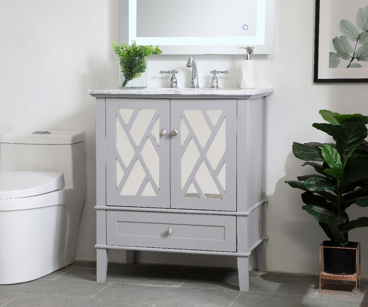 30 Inch Single Bathroom Vanity Set In Grey  904CDR