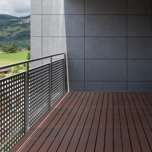 10Pc Interlocking Wood Plastic Compsoite Patio Deck Tiles Decking By CR Home (Kentucky Umber), 10 sq. ft.