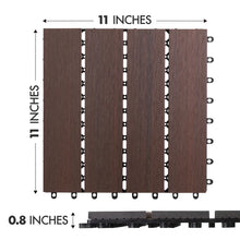 Load image into Gallery viewer, 10Pc Interlocking Wood Plastic Compsoite Patio Deck Tiles Decking By CR Home (Kentucky Umber), 10 sq. ft.
