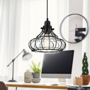 10" Aisling Black Metal Conical Pendant