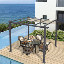 Load image into Gallery viewer, 10&#39; W x 10&#39; D Metal Pergola with Canopy (SB460)
