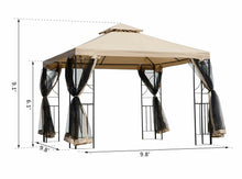 Load image into Gallery viewer, 10 Ft. W x 10 Ft. D Steel Patio Gazebo 6581RR
