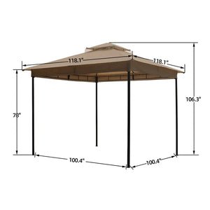 10 Ft. W x 10 Ft. D Steel Patio Gazebo