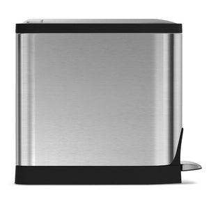 10 Liter / 2.6 Gallon Butterfly Lid Bathroom Step Trash Can, Brushed Stainless Steel