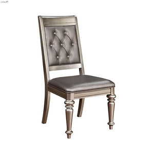 Danette Tufted Upholstered Side Chair Grey And Metallic - Set of 2