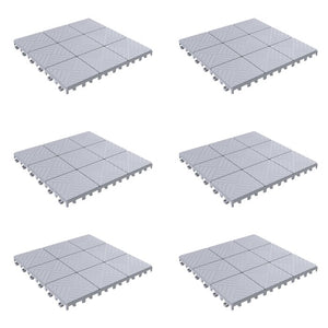 11.5" x 11.5" Plastic Interlocking Deck Tile in Gray, 60 Tiles - 10 Boxes