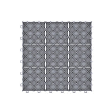 Load image into Gallery viewer, 11.5&quot; x 11.5&quot; Plastic Interlocking Deck Tile in Gray (Set of 48) MRM1967
