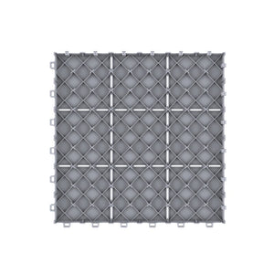 11.5" x 11.5" Plastic Interlocking Deck Tile in Gray (Set of 48) MRM1967