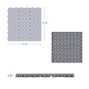 11.5" x 11.5" Plastic Interlocking Deck Tile in Gray (Set of 48) MRM1967