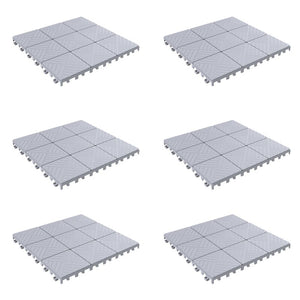 11.5" x 11.5" Plastic Interlocking Deck Tile in Gray (Set of 48) MRM1967
