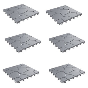 11.5" x 11.5" Plastic Interlocking Deck Tile in Gray  #9233