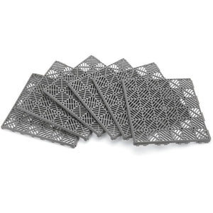 11.81" x 11.81" Plastic Interlocking Deck Tile in Gray (Set of 12) 6258RR (2 boxes)