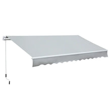 Load image into Gallery viewer, 11.8Lx8.2W Manual Retraction Slope Patio Awning in Light Gray
