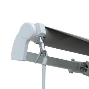 11.8Lx8.2W Manual Retraction Slope Patio Awning in Light Gray
