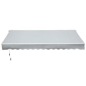 11.8Lx8.2W Manual Retraction Slope Patio Awning in Light Gray