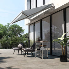 Load image into Gallery viewer, 11.8Lx8.2W Manual Retraction Slope Patio Awning in Light Gray
