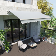 Load image into Gallery viewer, 11.8Lx8.2W Manual Retraction Slope Patio Awning in Light Gray
