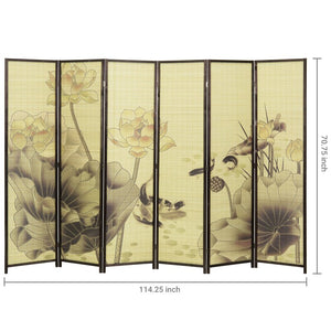 114.17'' W x 70.86'' H 6 - Panel Solid Wood Folding Room Divider