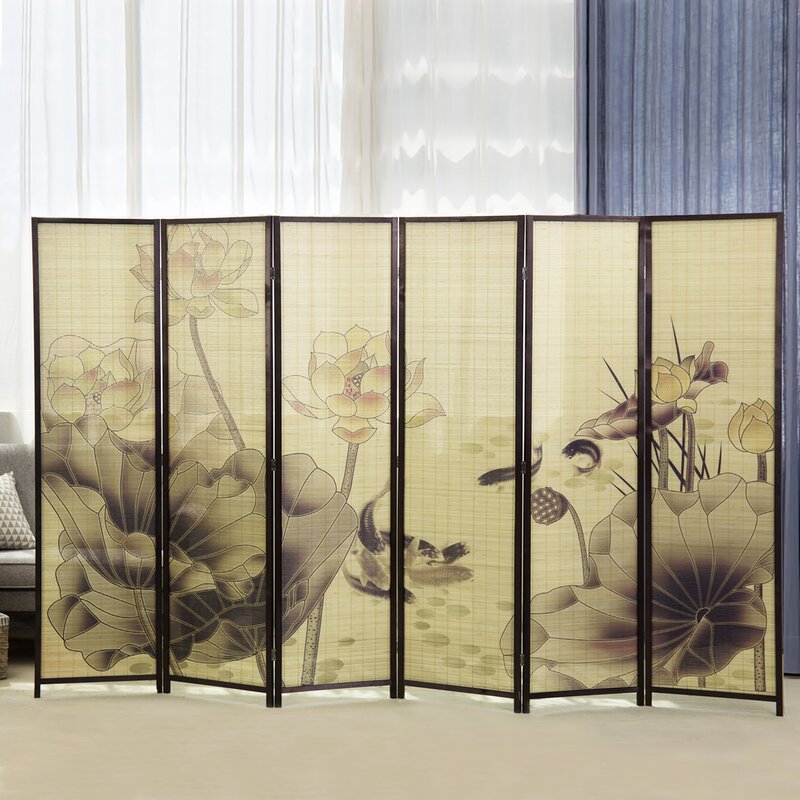 114.17'' W x 70.86'' H 6 - Panel Solid Wood Folding Room Divider