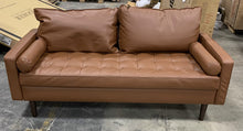 Load image into Gallery viewer, Valerian 73&quot; Wide Faux Leather Square Arm Sofa 1199CDR
