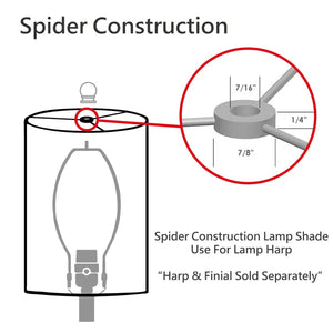 11'' H x 8'' W Faux Silk Fabric Drum Lamp Shade ( Spider ) in Beige