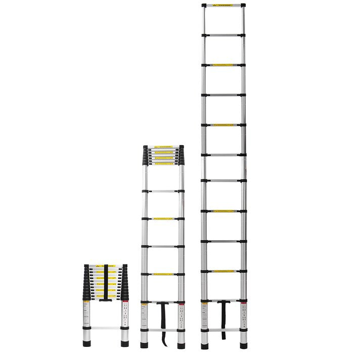12.5' 12 - Step Aluminum Lightweight Folding Extension Ladder
