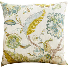 Load image into Gallery viewer, Polla Peacock Cotton Floral Throw Pillow, #120HA
