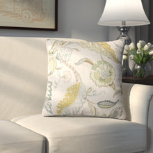 Load image into Gallery viewer, Polla Peacock Cotton Floral Throw Pillow, #120HA
