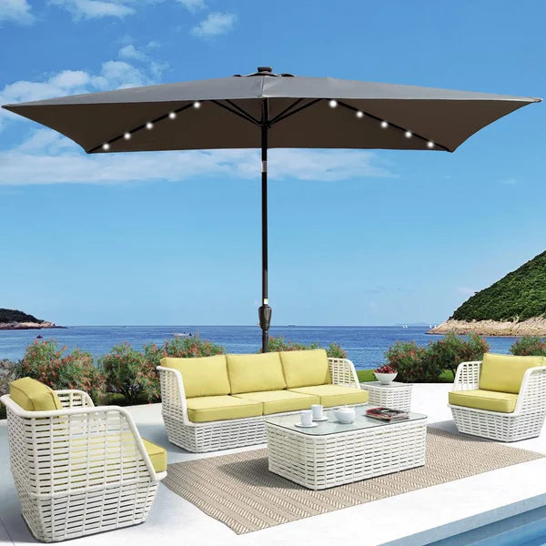 120'' x 78'' Rectangular Lighted Market Umbrella