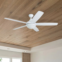 Load image into Gallery viewer, White LED Indoor Downrod or Flush Mount Ceiling Fan with Light Remote (5-Blade)
